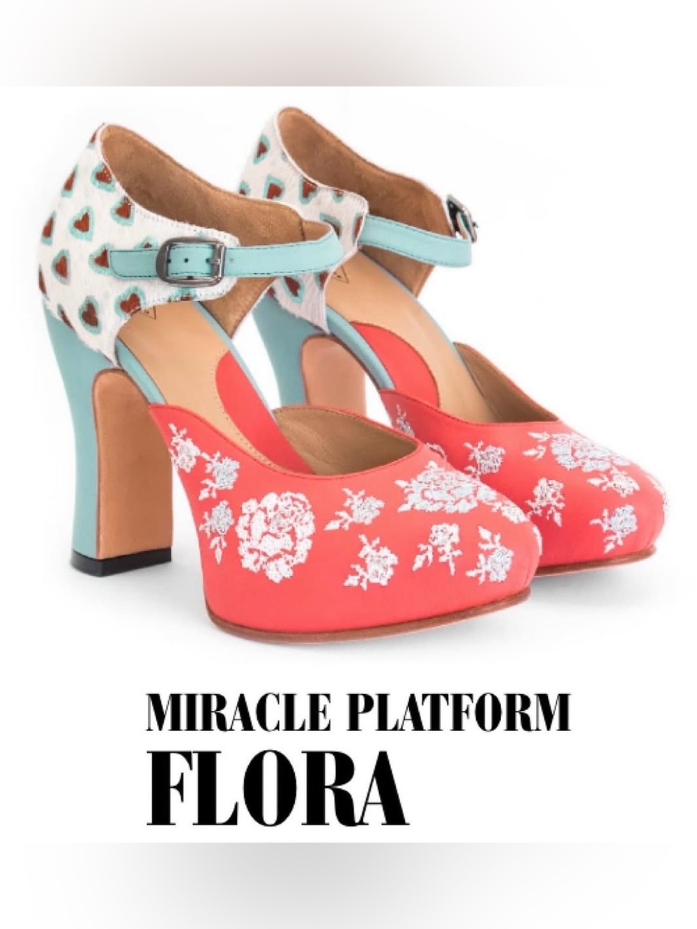 John Fluevog Miracle heels, size 8.5, Flora pattern